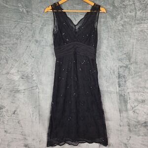 Womens Dress 4 Black‎ Fairy Grunge Whimsigoth Floral Lace Babydoll Y2K Sequins